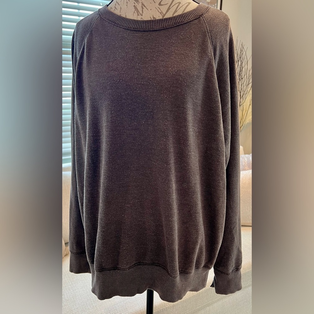aerie Chocolate Brown Distressed Sweater Size Large